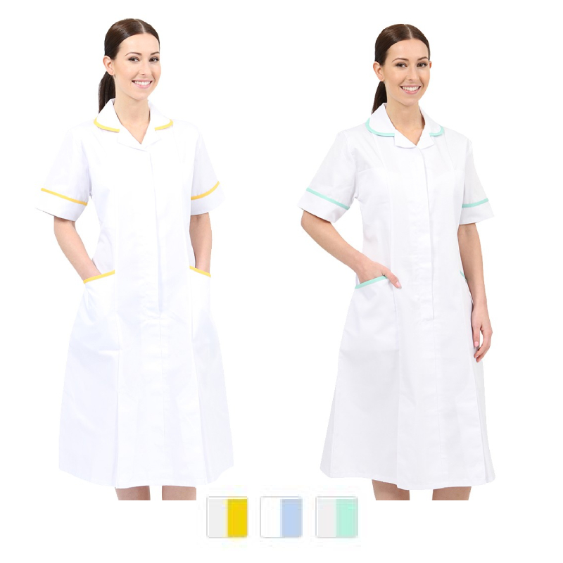 Berkley White Healthcare Dress in Colour Trim